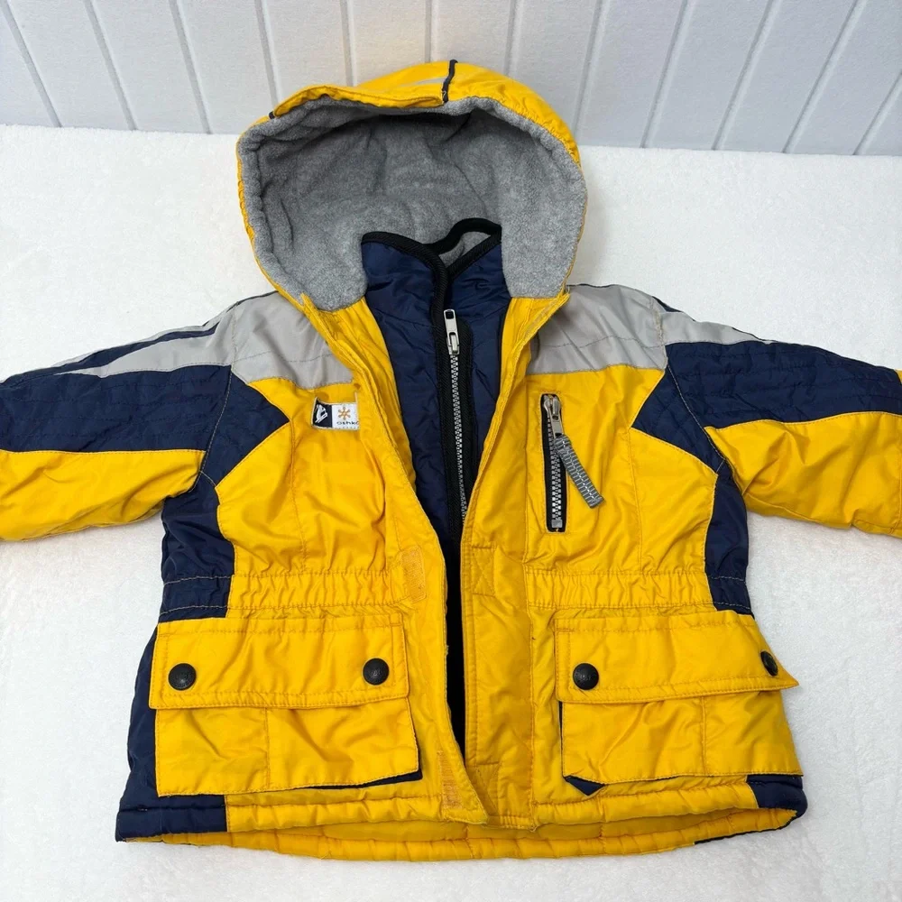 OshKosh B'gosh Gray‎ Yellow Blue Winter Jacket Boy Size 24M